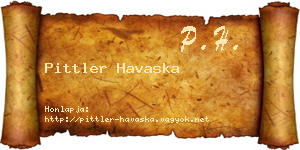 Pittler Havaska névjegykártya
